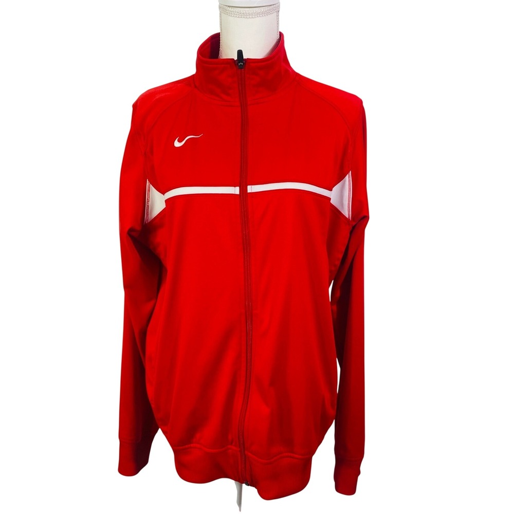 Nike‎ Retro Track Jacket Men's M Red Gorpcore Athletic Hiking Trail Stripe Zip